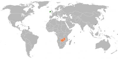 जाम्बिया के नक्शे में दुनिया