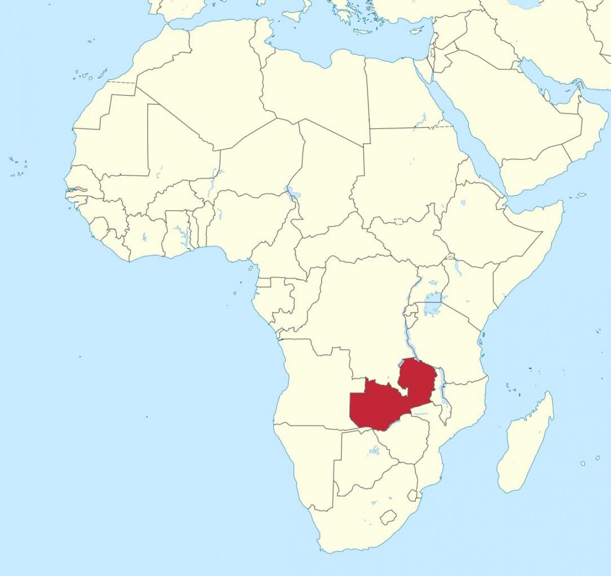 अफ्रीका का नक्शा दिखा जाम्बिया